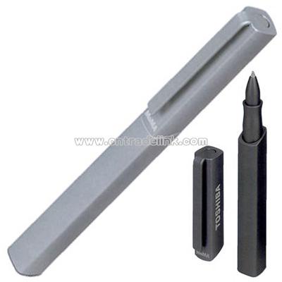 Cap off square rollerball pen with magnetic cap
