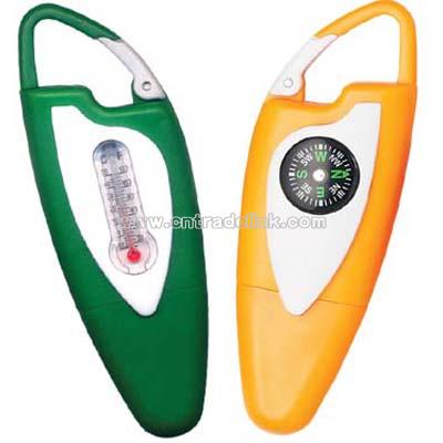 Carabiner Compass Pen With Thermometer