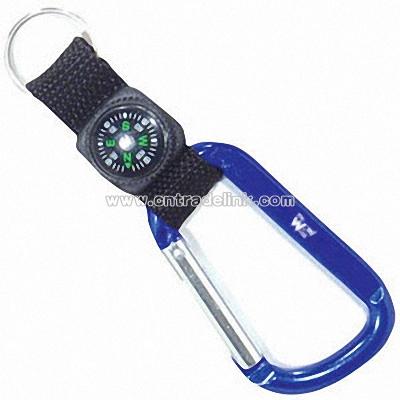 Carabiner Keychain with Compass