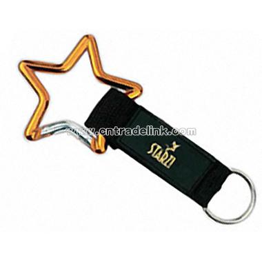 Carabiner key holder with strap and split ring