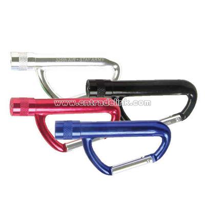 Carabiner with light, solid aluminum
