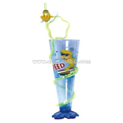 Cartoon Flower Base Straw Cup