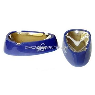 Ceramic Ashtray With Stainless Steel Base