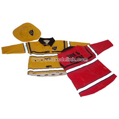 Children's Fire and Rescue Raincoat with Hat