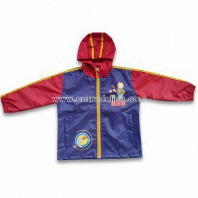 Children's Polyester Raincoat with Velcro Flap