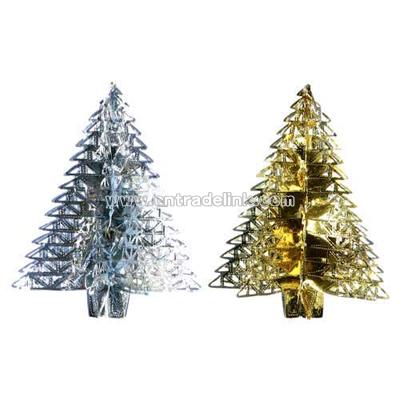 Christmas Foil Tree 16cms High - Assorted Colours
