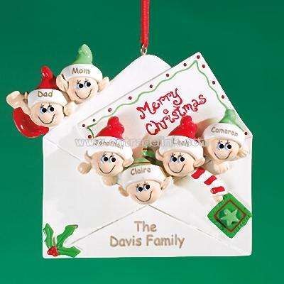 Christmas Letter Family Ornament