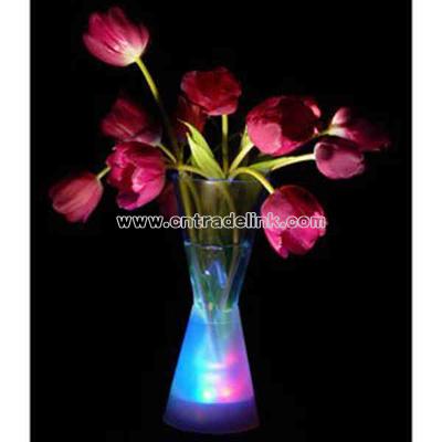 Clear light up vase with multi color LED
