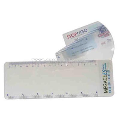 Clear magnifier with ruler