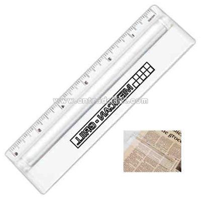 Clear ruler with magnifier
