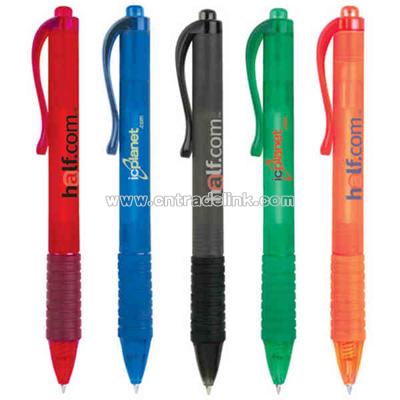 Click action ballpoint pen with matching rubber grip