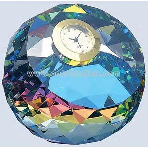 Color coated gem cut clock