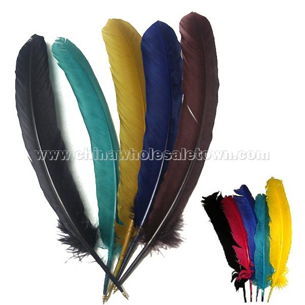 Colored Turkey Feather Quill Ballpoint Pen