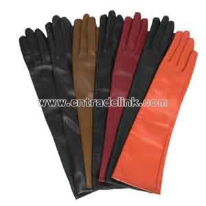 Colorful Long Leather Gloves
