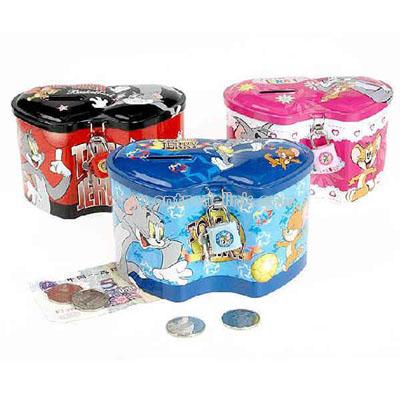 Colorful tinplate coin bank