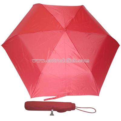 Compact Superslim Red Umbrella