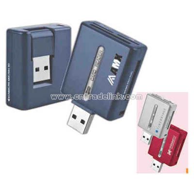 Compact card reader with LED