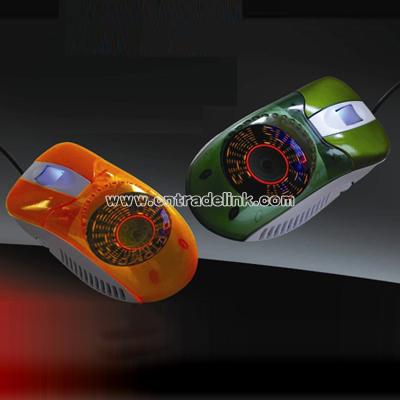 Computer Mouse With LED Glittering And Fan