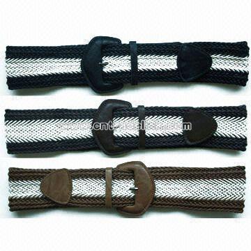 Covered PU Buckles Fabric Belt