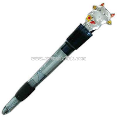 Cow top - Light-up ballpoint pen with miniature design top