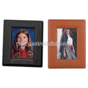 Cowhide leather easel photo frame