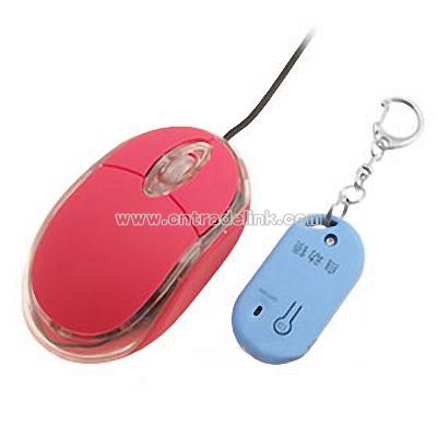 Crystal Red USB Computer Auto Lock / Unlock Optical Mouse With Wireless Key