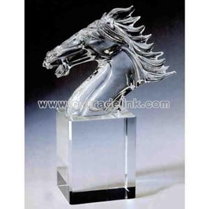 Crystal horse head award