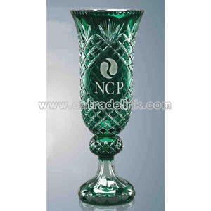 Crystal trophy vase