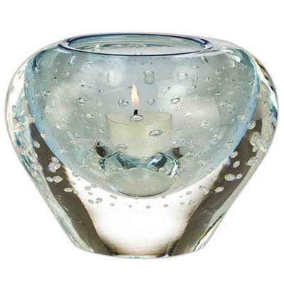 Crystal votive with candle