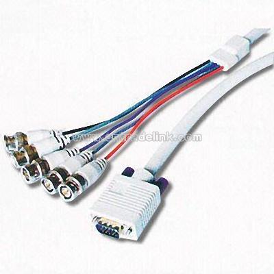 DB 15-pin male to 5 BNC male Cable