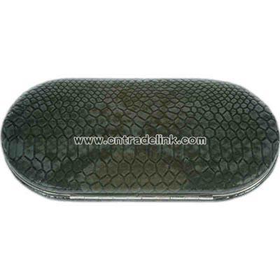 Dark Gray snakeskin pattern faux leather oval shaped wallet