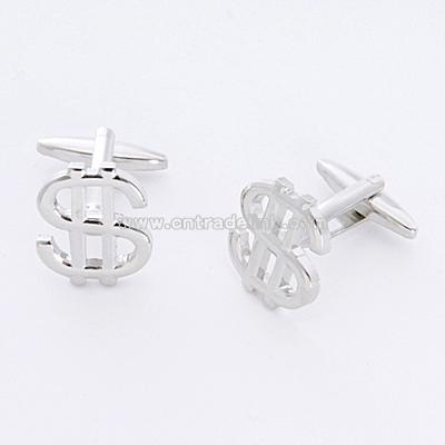 Dashing Dollar Sign Cufflinks with Personalized Case