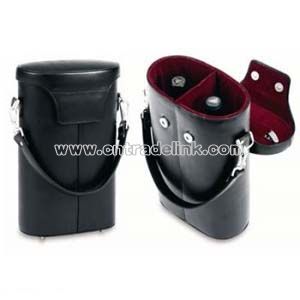 Deluxe Leather Wine Tote Bag