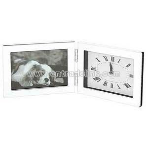 Desk clock with photo frame