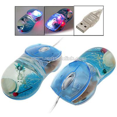 Digital Color USB Optical Wheel Ocean Blue Computer Mouse
