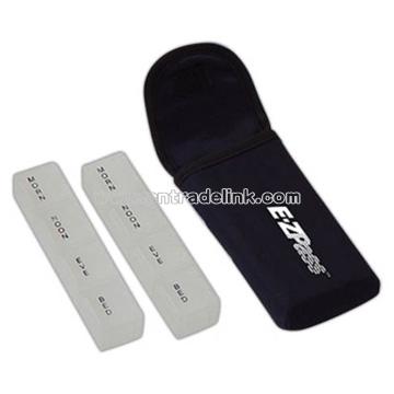 Double 4 compartment pill holder