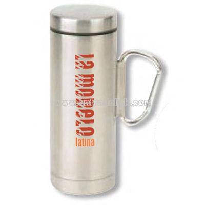 Double stainless steel sports mug with clip handle