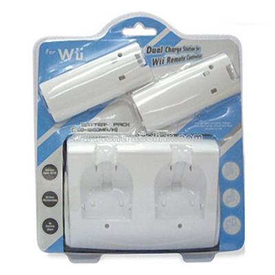 Dual Charge Station for Wii Remote Controller Video Game Accessories