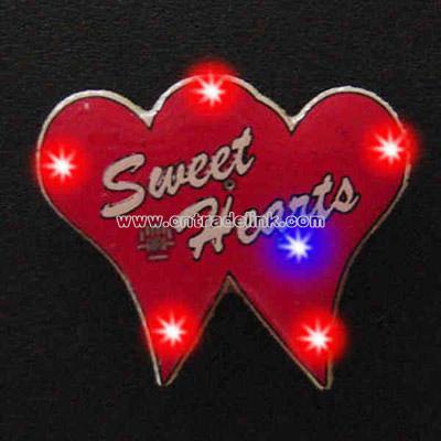 Dual hearts - Flashing pin with love theme