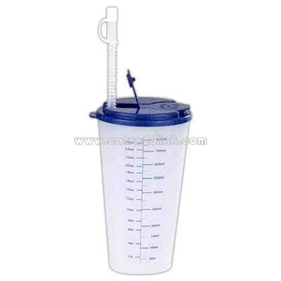 Durable flare tumbler mug with lid and straw