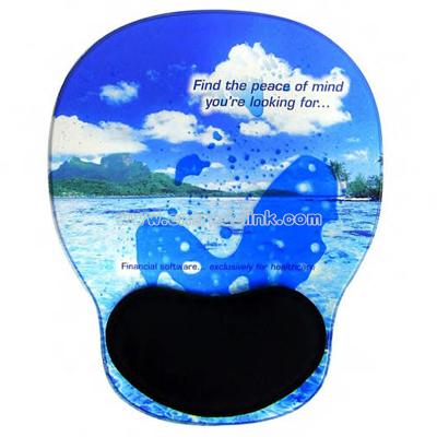 Durable hard surface liquid mouse pad with two color liquid and wrist reliever