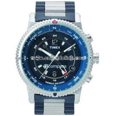 E-Compass Blue Stainless Steel Bracelet Watch