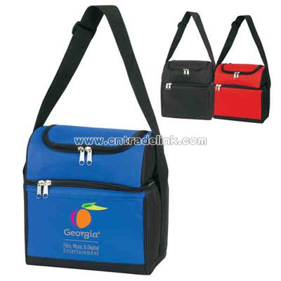 Economy 24-can cooler bag with large front zipper pocket