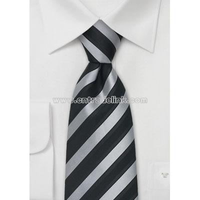 Elegant Mens Tie in Silver and Black