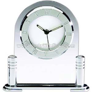 Elegant arched top glass desk clock