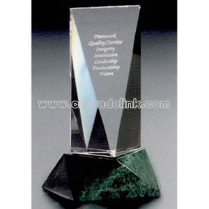 Faceted fine lead crystal award