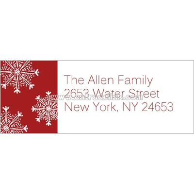 Family Snowfall Red Address Label