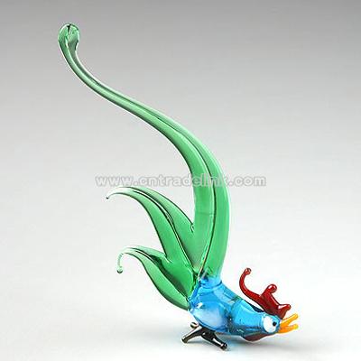 Fighting Rooster Glass Figurine