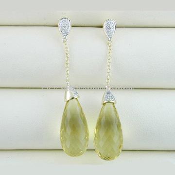 Fine Gold Jewelry-10k Gold Lemon Quartz Earrings