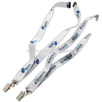 Fine double woven polyester lanyard
